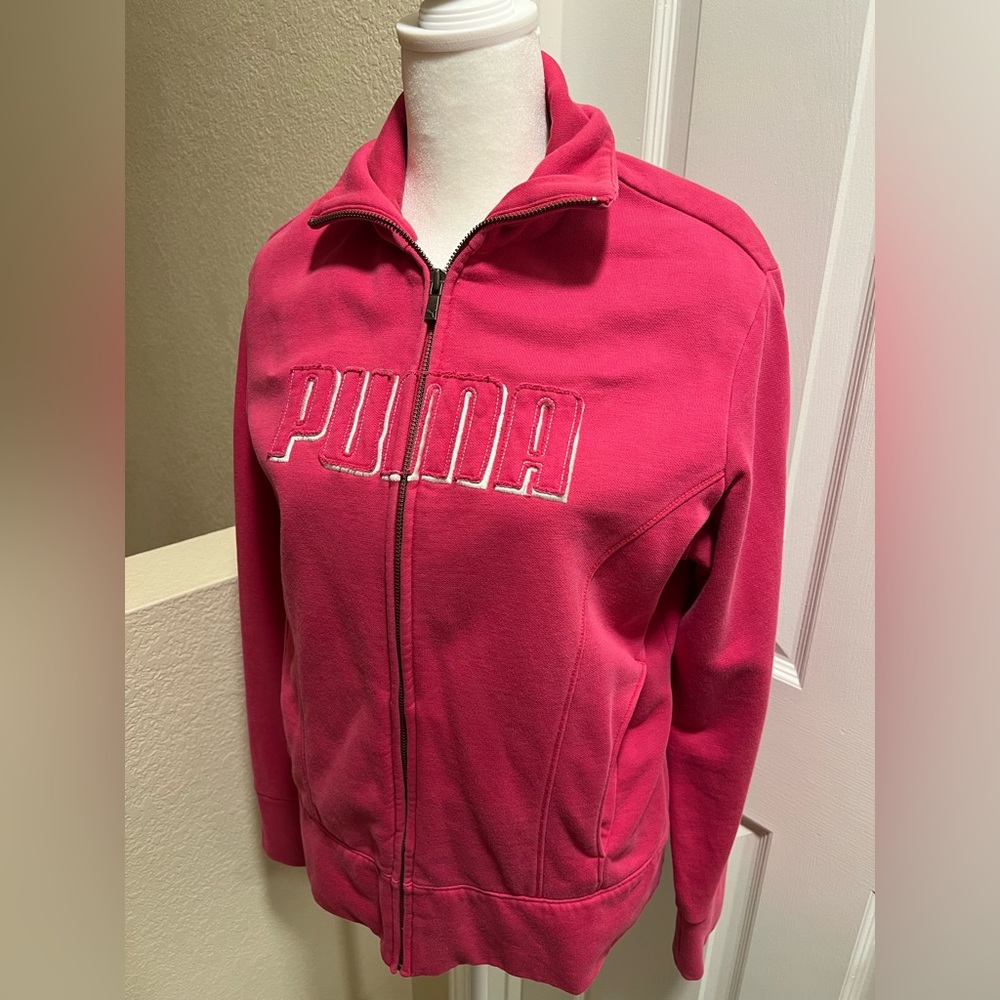 Puma, L, women’s pink zip up jacket - Picture 2 of 4